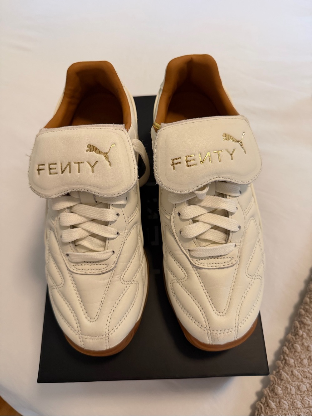 FENTY x PUMA Avanti L Warm White Gold Leather Sneakers Size 7
